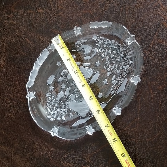 Vtg Mikasa Holiday Christmas Angel Crystal Candy Dish Serving Decorative Plate - Picture 3 of 8
